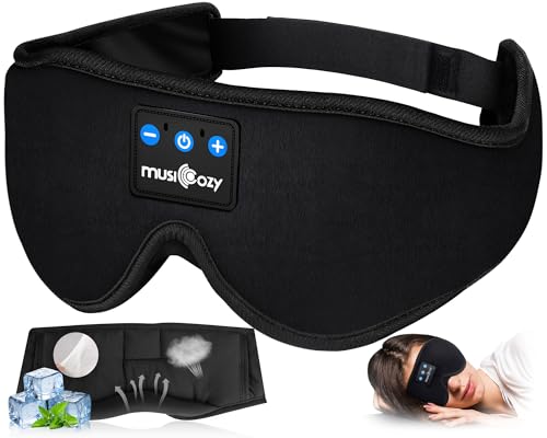 MUSICOZY Bluetooth 5.4 Sleep Headphones Sleeping Eye Mask Earbuds Headband