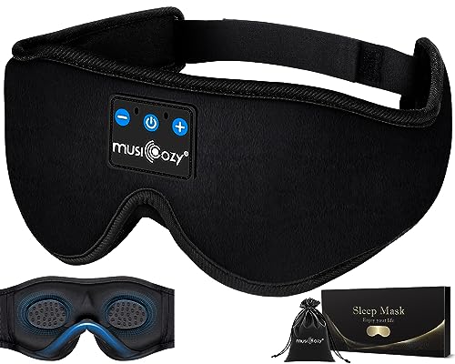 MUSICOZY 3D Sleep Headphones Bluetooth 5.4 Sleep Mask with HD Speakers